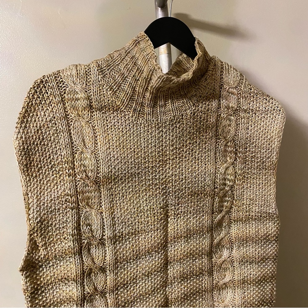 Jaeger - Oversized Sleeveless Turtleneck Knit Sweater